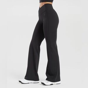Gymshark Black Crossover Front Flare Leggings